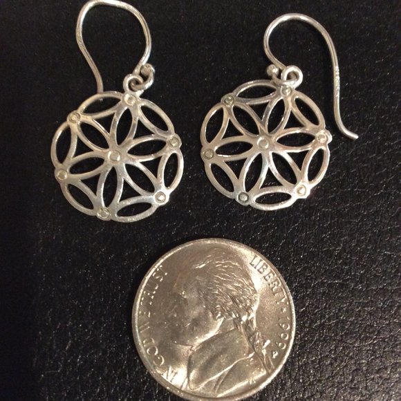 Silver dangle earrings filigree - Picture 1 of 1